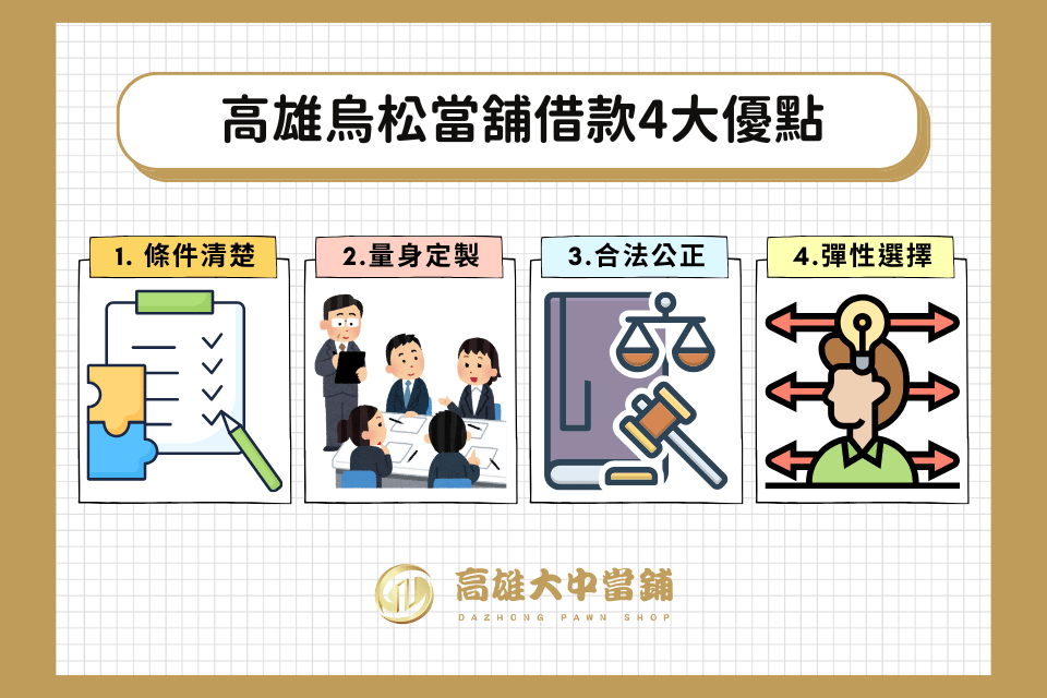 高雄烏松當舖 借款 4大 優點
